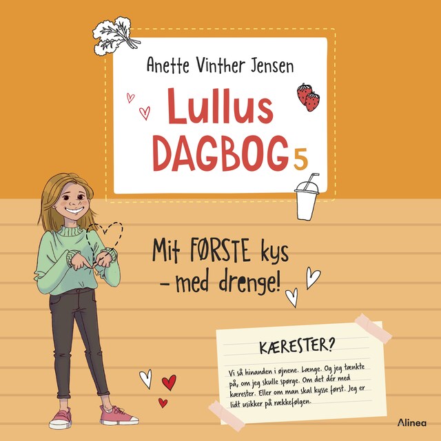 Omslag til lydbogen Lullus dagbog 5 - Mit første kys - med drenge!, Rød Læseklub